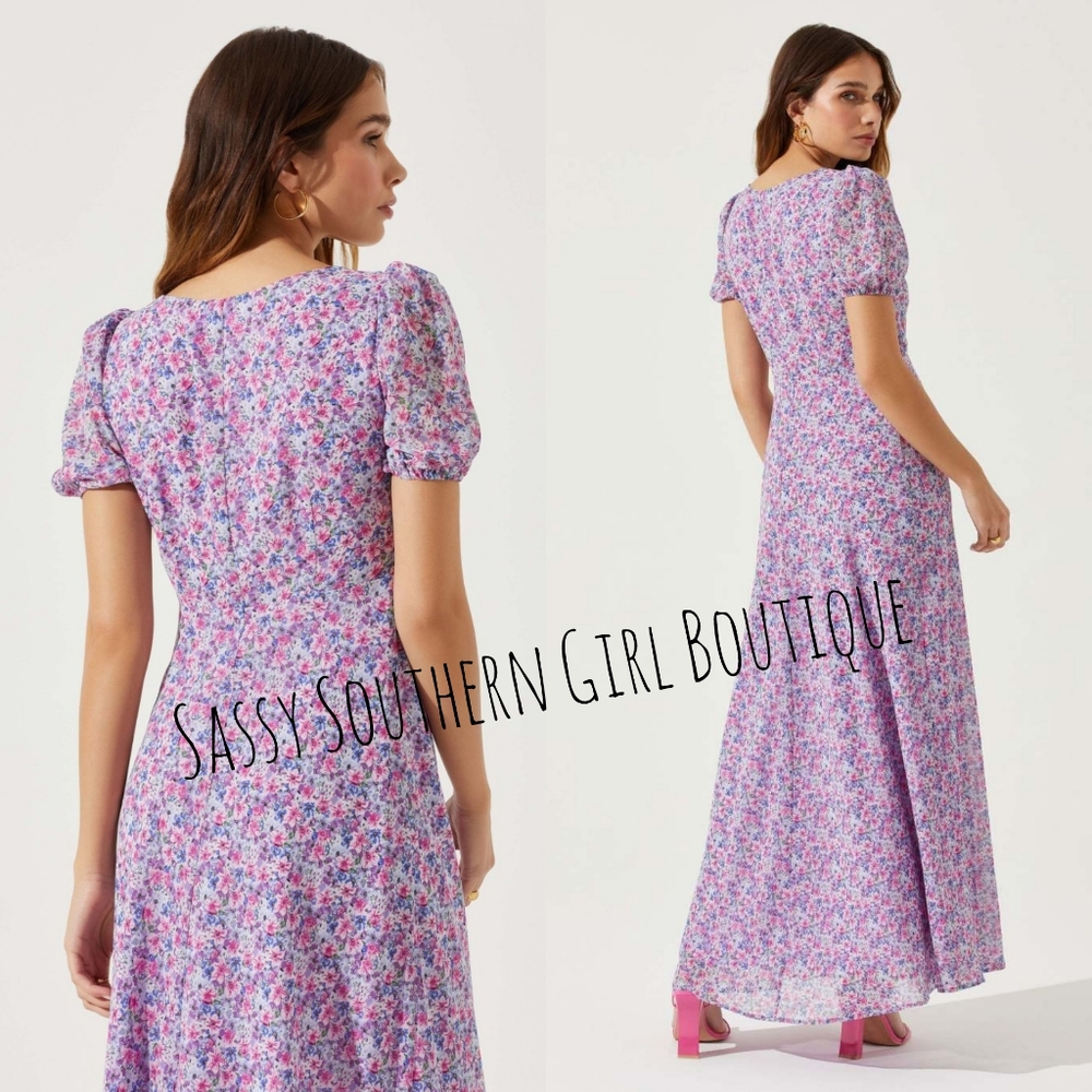 🆕⭐ ASTR The Label Purple Floral Maxi Dress - Picture 3 of 13